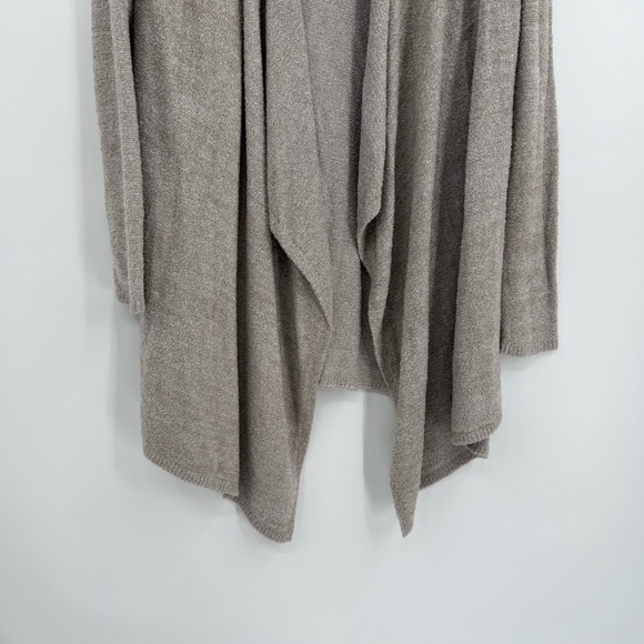 Barefoot Dreams bamboo chic Lite Cardi Sweater Size S /M drape front gray - Picture 3 of 8
